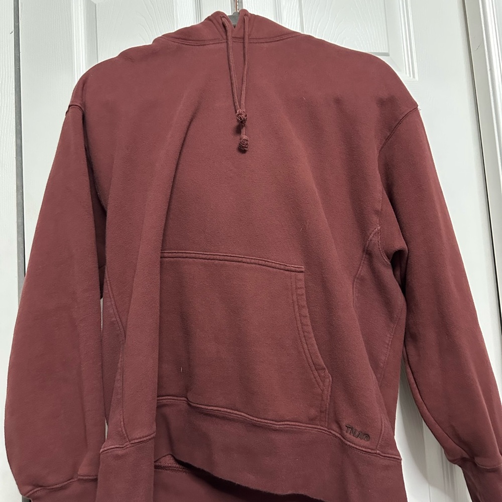 TNA Cozy Fleece Boyfriend Hoodie in colour Dark Maroon